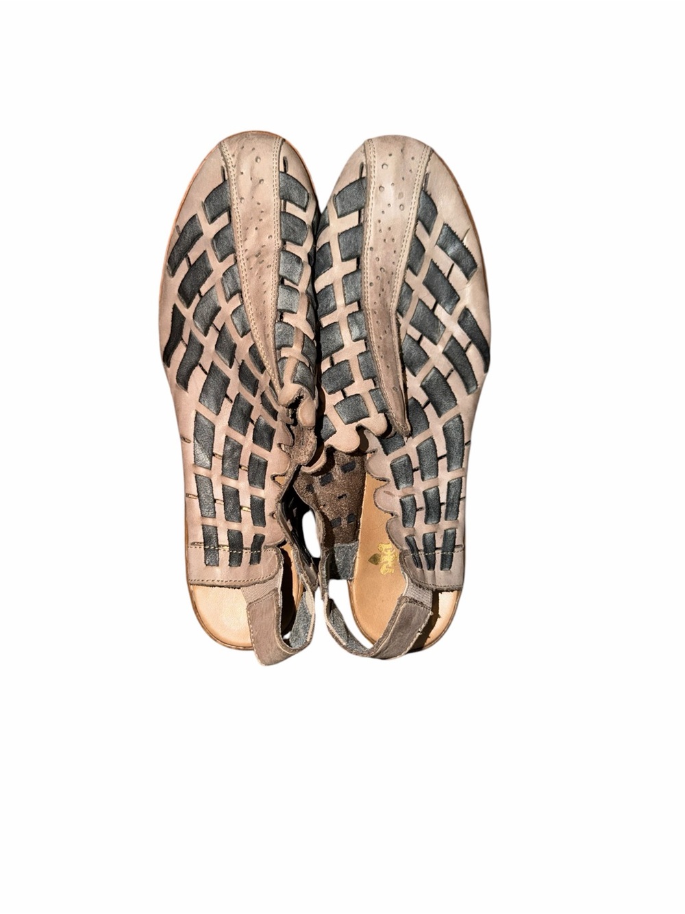 Riekers Women’s Gray Leather Woven Slip-On Casual Shoes Size 39